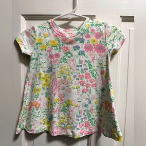 The Beaufort Bonnet Company Floral Short Sleeve Tee - Pink, Yellow, Green